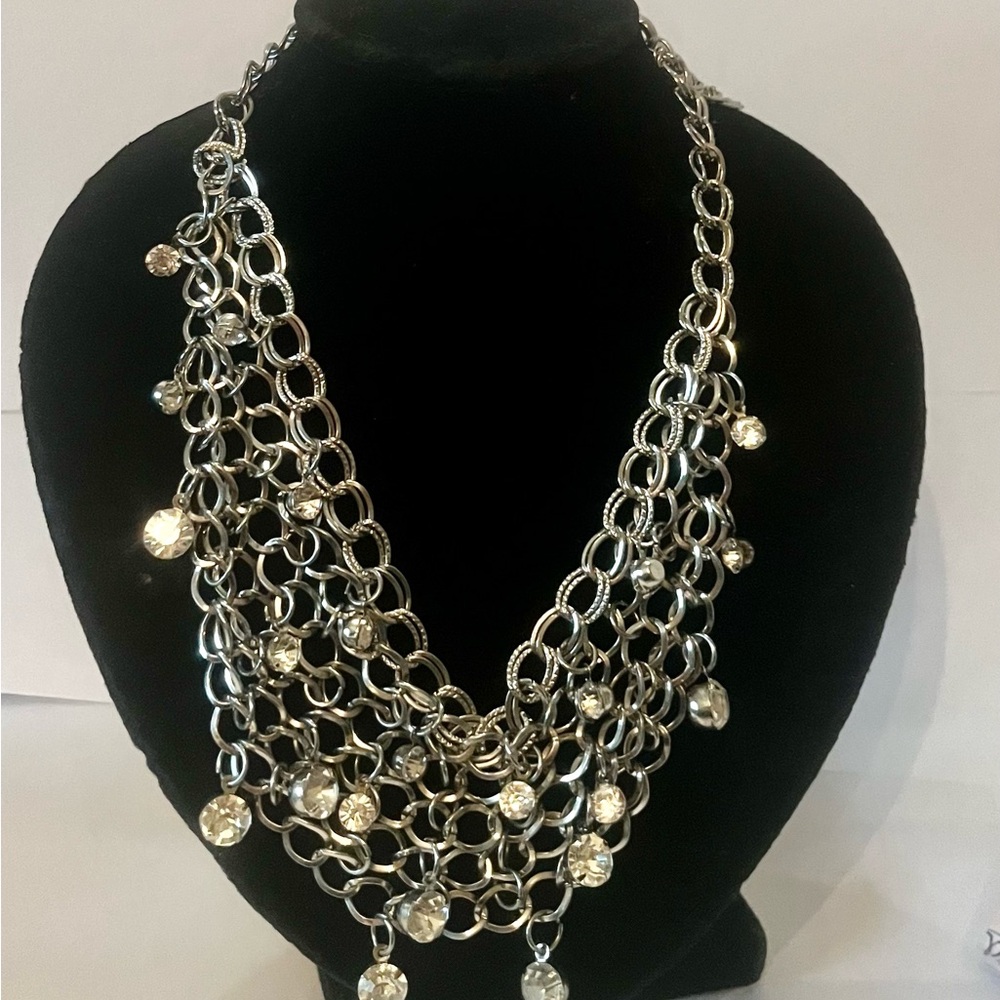 Dazzling Multi-Layer Statement Necklace 17” Length - image 3